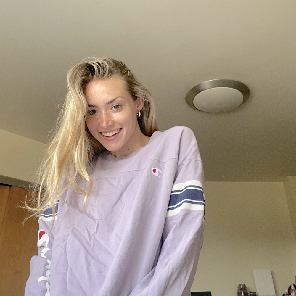 Lavender purple Champion cropped long sleeve!